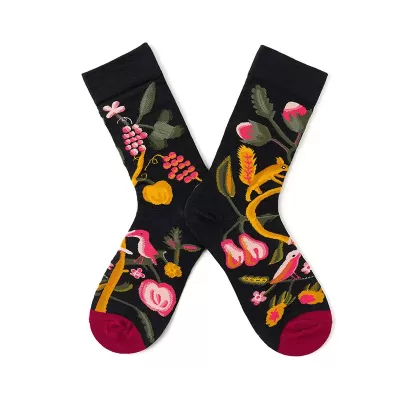 Artistic Feet: Van Gogh Inspired Combed Cotton Socks - Art colorful design 26