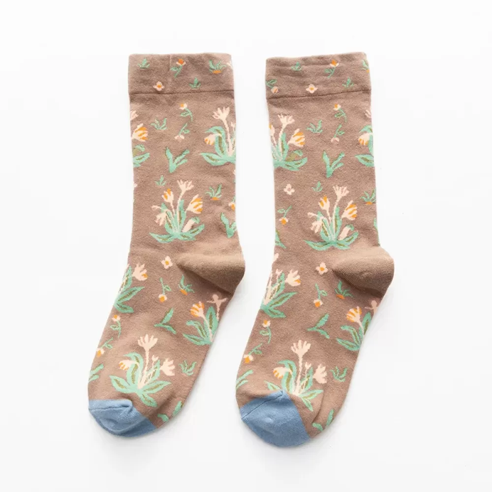 Artistic Feet: Van Gogh Inspired Combed Cotton Socks - Art colorful design 7