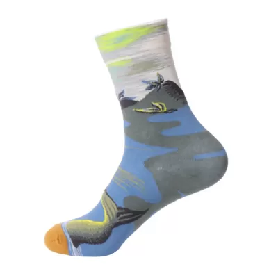 Artistic Flair: French Oil Painting Inspired Cotton Socks - Artistic design 1