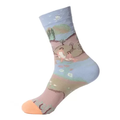 Artistic Flair: French Oil Painting Inspired Cotton Socks - Artistic design 11