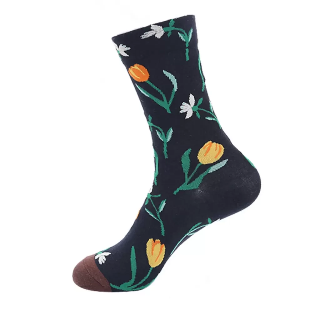 Artistic Flair: French Oil Painting Inspired Cotton Socks - Artistic design 22