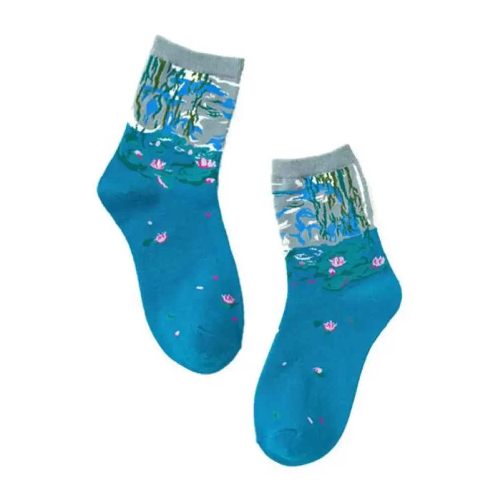 Canvas Feet: Harajuku Painters Palette Socks - Cotton Chic Light Blue