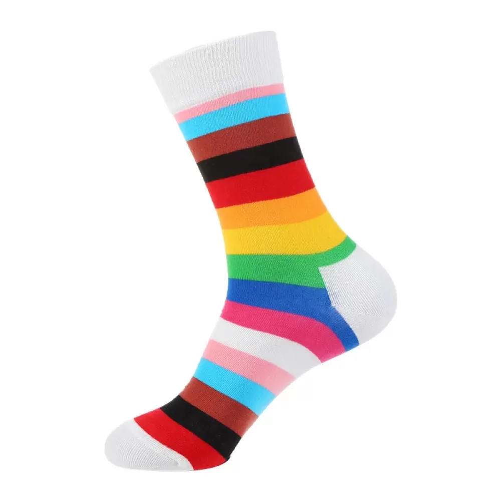 Charming Chic: Harajuku Dot, Stripe Heart Socks Stylish - Art cool design 11