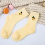 Citrus Spark: Plush Fruit Socks - Yellow