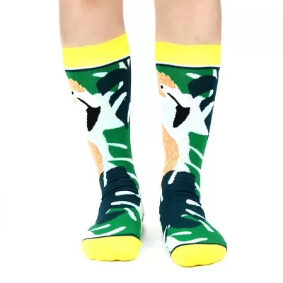 Exquisite Green Bird Socks