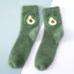 Fruity Fluffy Bliss Green Socks for Women