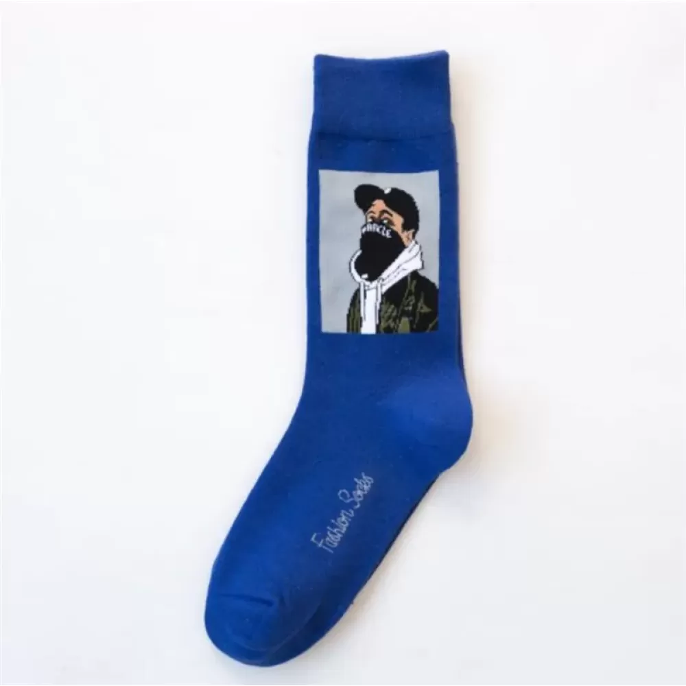 Game On: Sporty Patterned Crew Socks for Men and Boys - Design 3