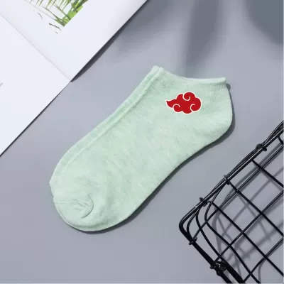 Konoha Crew: Naruto Cartoon Short Boat Socks - Green Naruto design 4