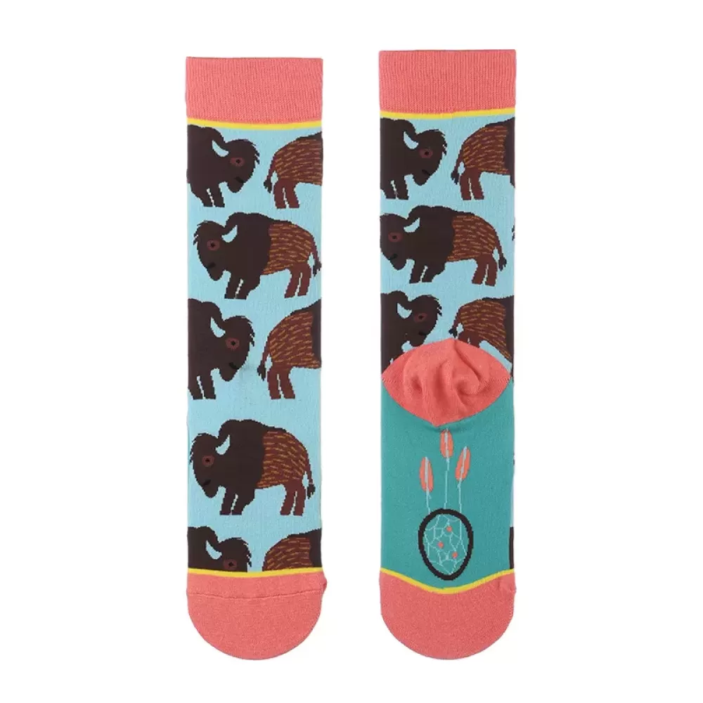 Light-Blue Bull Design Socks