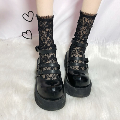 Osaka Shadow Nocturnal Bloom Midnight Black Socks