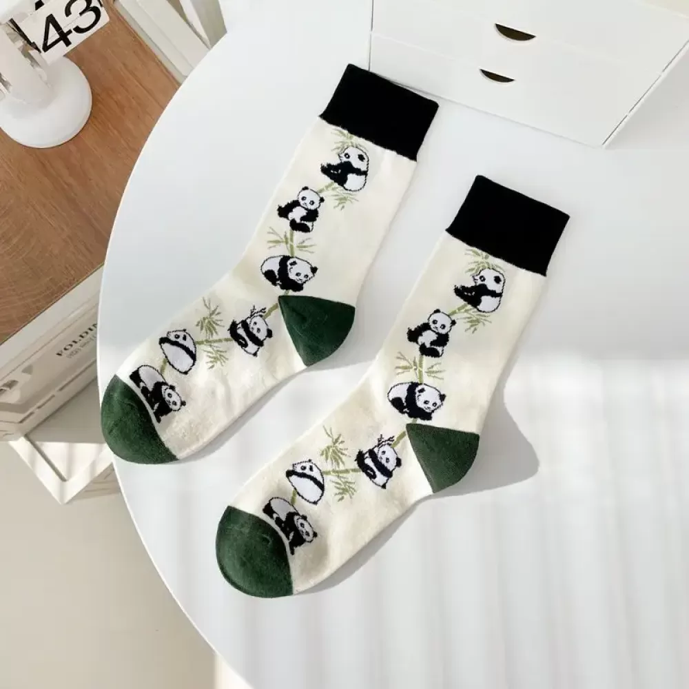 Panda Beginnings: Colorful Fashion Socks Style 1