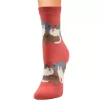 Scarlet Scratch: Cute Cat Socks - Red