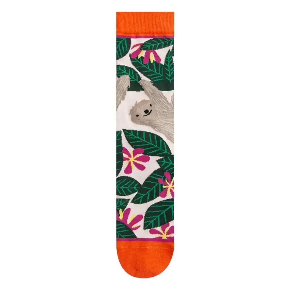 Sloth White Graphic Socks