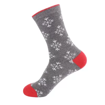 Snow Gray Merry Christmas Cartoon Socks