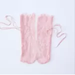 Summer Floral Lace Transparent Socks – Sexy Mesh Elegance - Pink