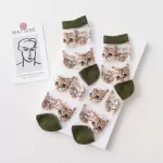 Transparent Cat Crystal Silk Socks – Korean Fashion, Summer Thin - Green