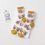 Transparent Cat Crystal Silk Socks – Korean Fashion, Summer Thin - Yellow