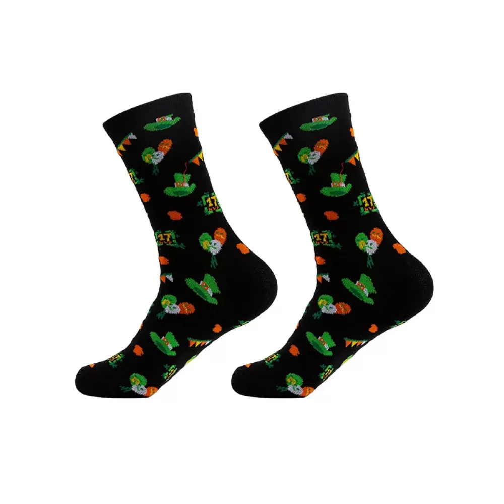 Verdant Vogue: Harajuku-Inspired Lucky Plant Socks - Stripped colorful design 7