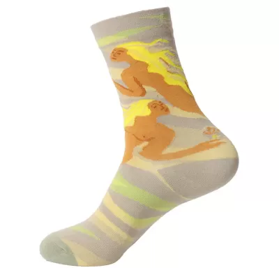 Artistic Flair: French Oil Painting Inspired Cotton Socks - Artistic design 10