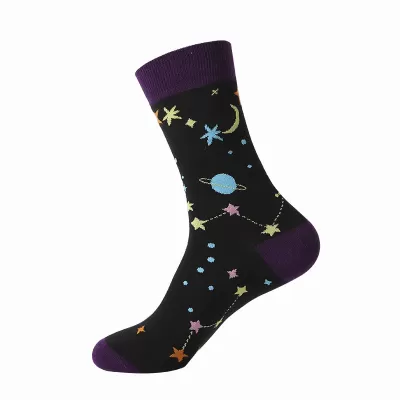 Astronaut Airplane Themed Cotton Socks – Fun Middle Tube Streetwear - Astronaut Socks style 14