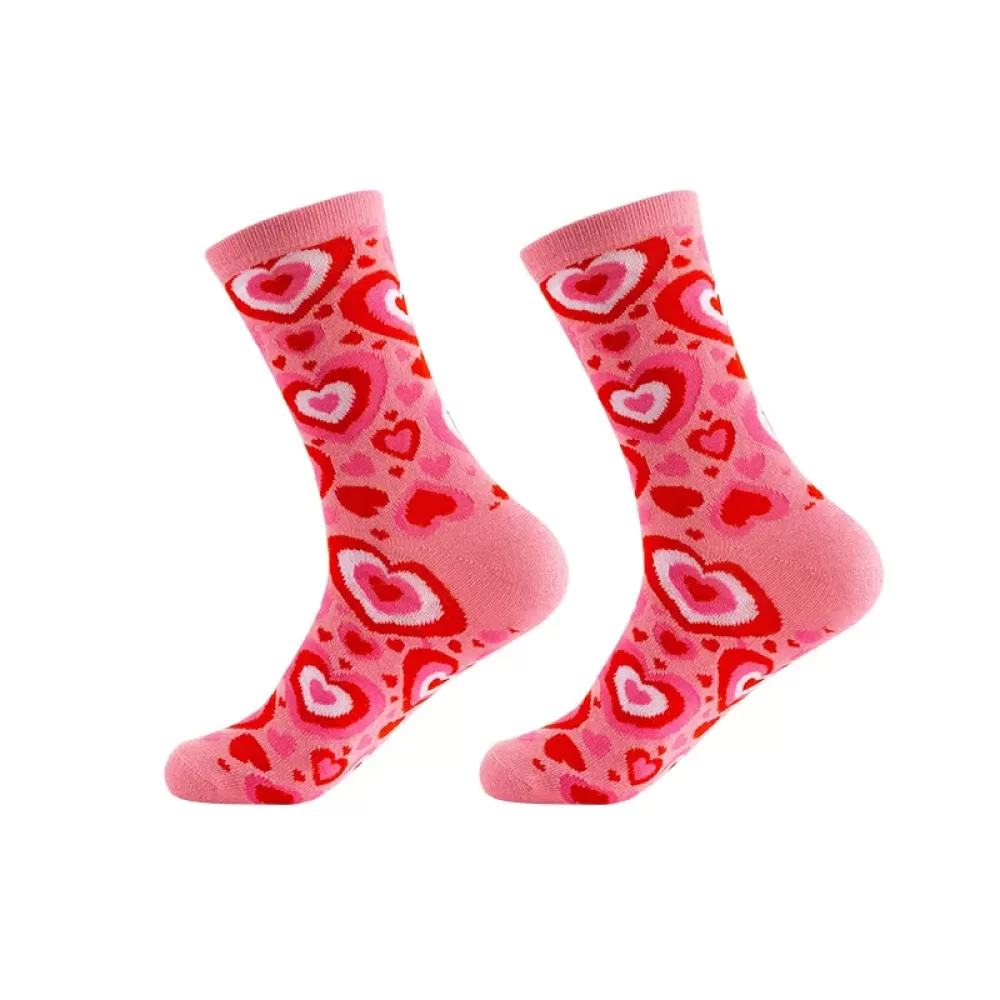 Chic Charm: Pink Red Lips Long Socks for Women - Lovely design 2
