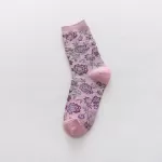 Colorful Peony Flower Cotton Socks – Fashionable Couples’ Harajuku Style - Pink