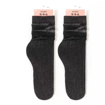 Elegant Sheer Mesh Glass Silk Socks – Ultrathin & Fabulous for Summer - Black