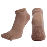 Five-toe Yoga Socks with Anti-Slip Features - Beige