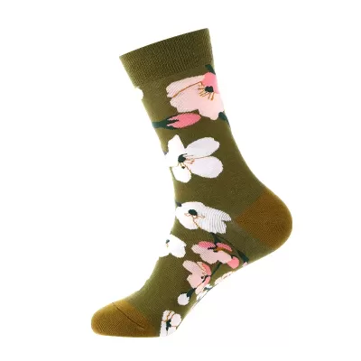 Fresh Japanese Korean Cartoon Flower Socks – Harajuku Kawaii Style - Brown
