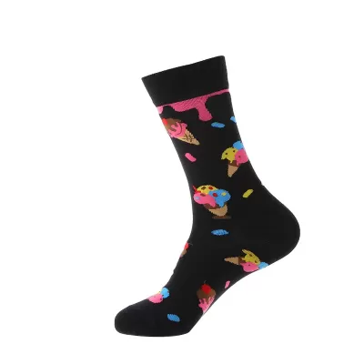 Frozen Delight: Black Ice Cream Socks