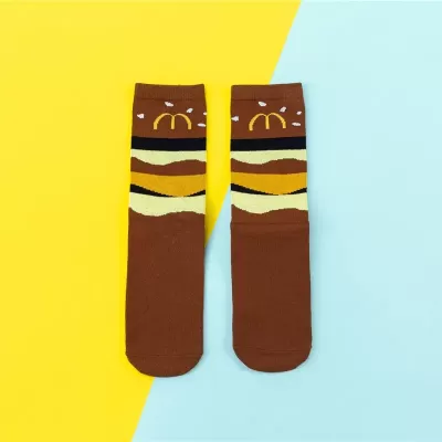 Fruitful Fun: Whimsical Harajuku Skateboard Socks - Brown Macdonald's