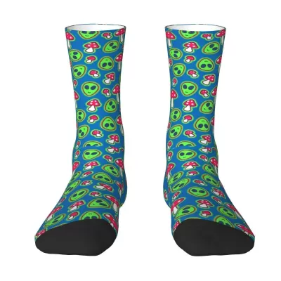 Orbiting Aliens Socks - Blue & Green