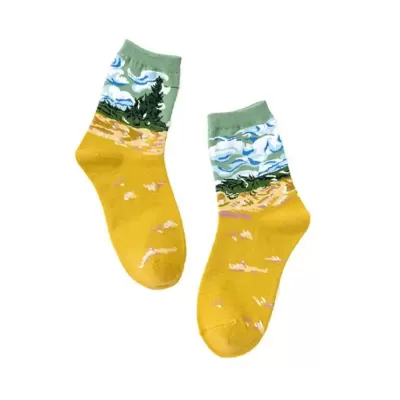 Palette Perfection: Artistic Expression Socks - Cotton Chic Yellow