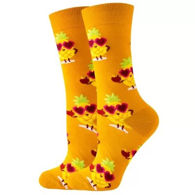 Tropical Pineapple Burst Fun Socks - Vibrant Pineapple Socks